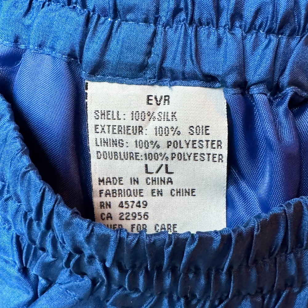 EVR vintage 100% silk 2 piece outfit size Large - Picture 11 of 12